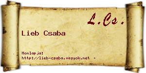 Lieb Csaba névjegykártya